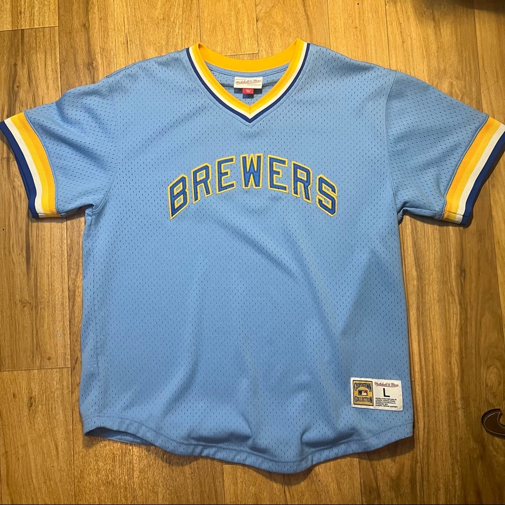 Mitchell & Ness Milwaukee Brewers Jersey Size Large